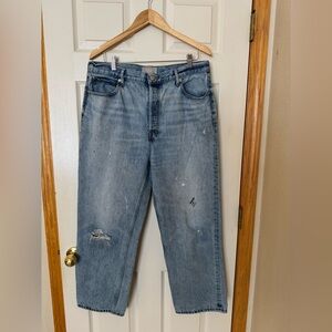 Everlane the 90s way-high jean in distressed light blue wash